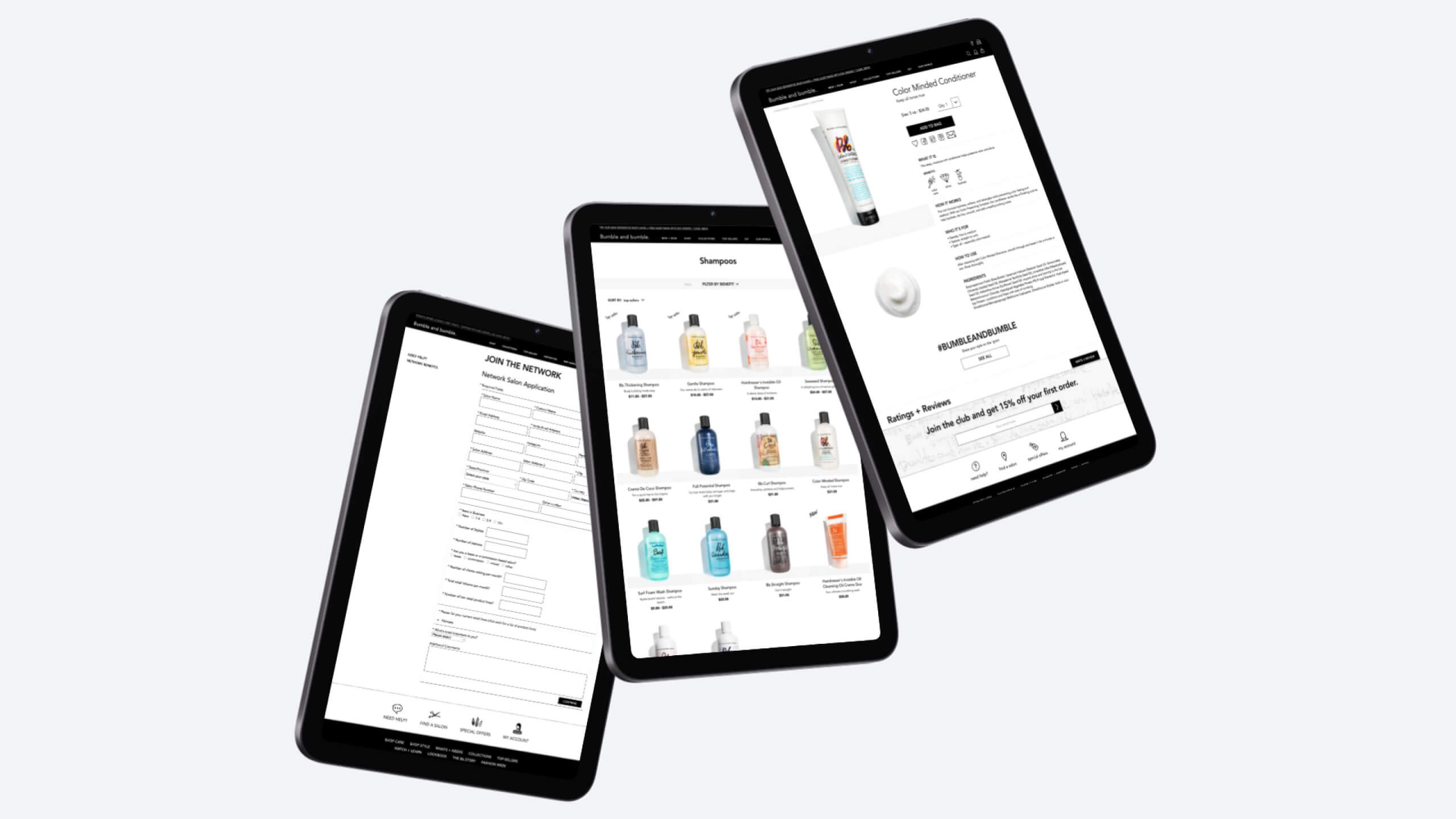 Finalized designs for the professional experience, including the new sign-up flow, multi-product landing page, and single product page.