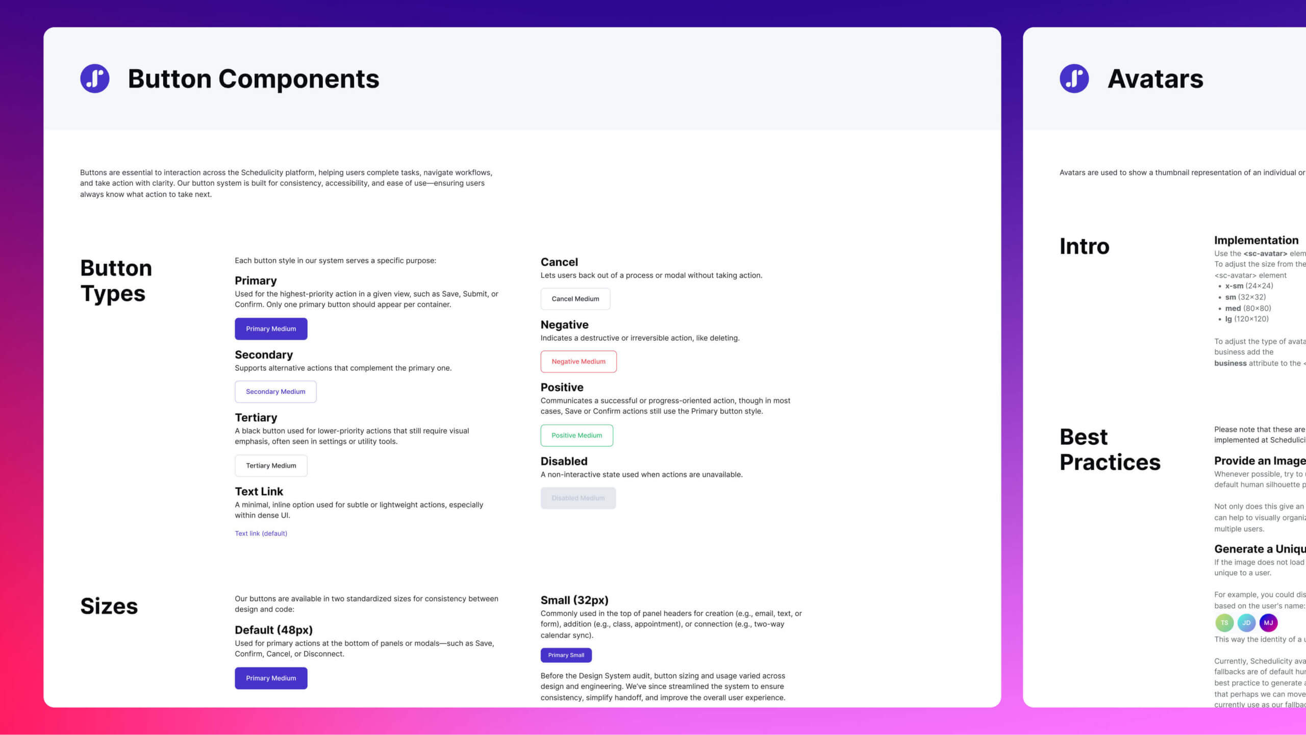Button component anatomy with variants and usage rules