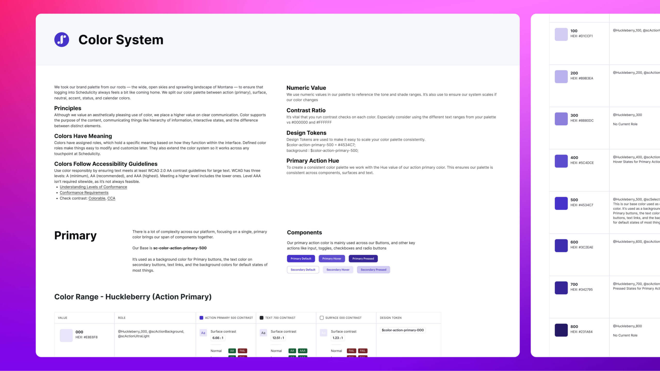 Color system using semantic tokens for accessibility and consistency