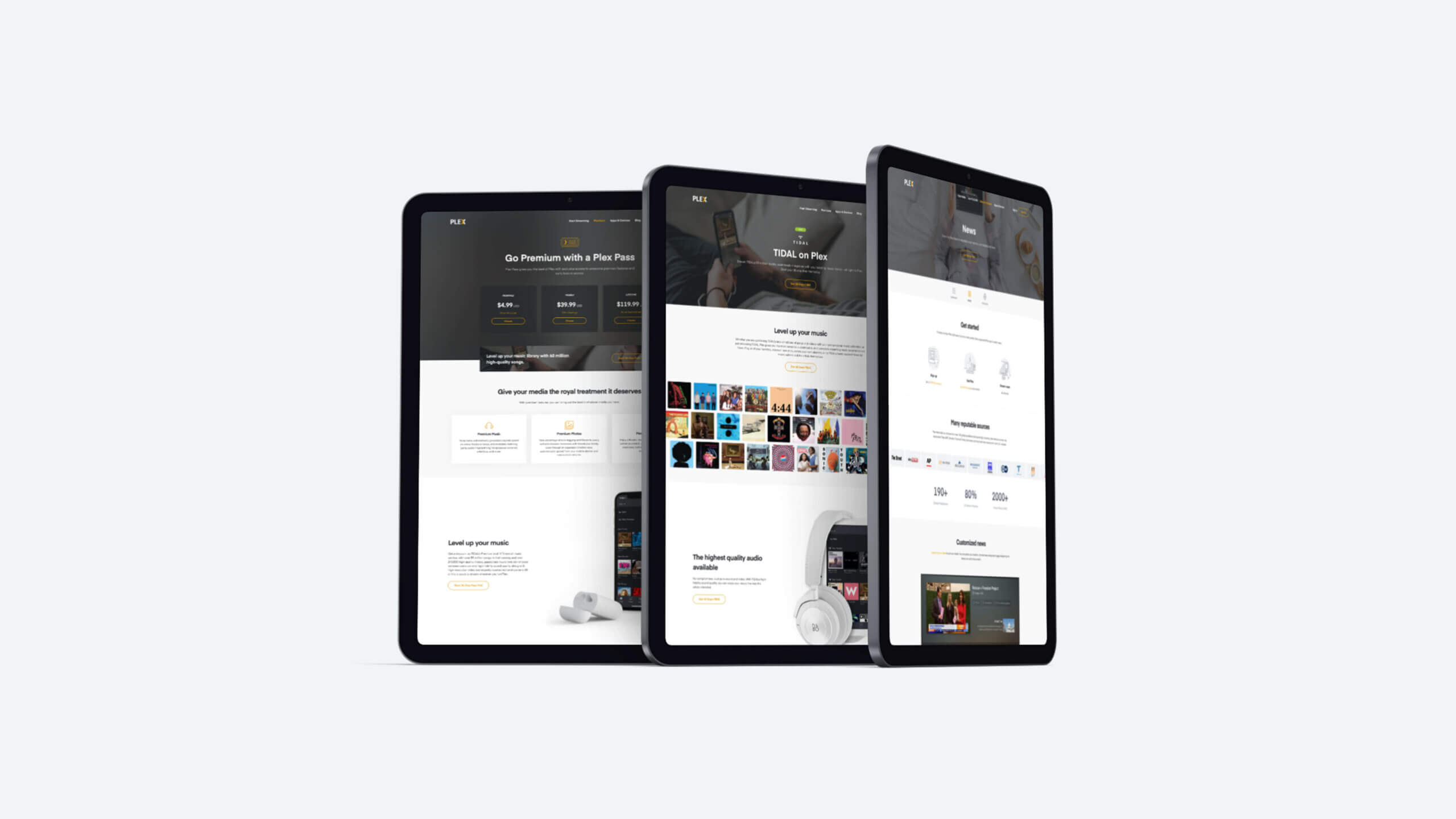 Supporting Pages: Plex Pass, TIDAL, and Live TV & DVR